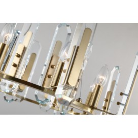 Fine Brass 8 Light Crystal Chandelier