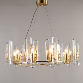 Fine Brass 10 Light Crystal Chandelier