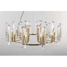 Fine Brass 10 Light Crystal Chandelier