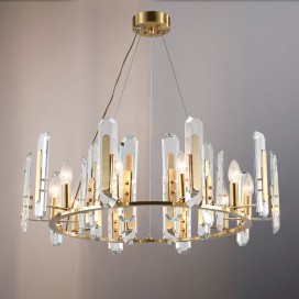 Fine Brass 10 Light Crystal Chandelier