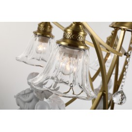 Fine Brass 5 Light Crystal Chandelier