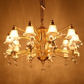 Fine Brass 10 Light Crystal Chandelier