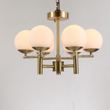 Fine Brass 6 Light Chandelier