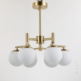 Fine Brass 6 Light Chandelier