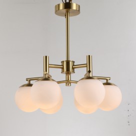 Fine Brass 6 Light Chandelier