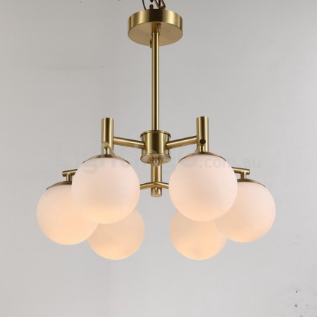 Fine Brass 6 Light Chandelier