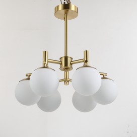 Fine Brass 6 Light Chandelier