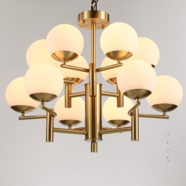 Fine Brass 12 (6+6) Light Two Tiers Chandelier