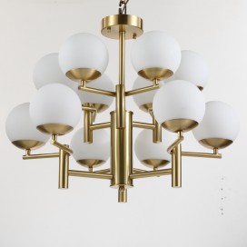 Fine Brass 12 (6+6) Light Two Tiers Chandelier