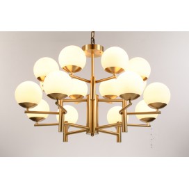 Fine Brass 16 (8+8) Light Two Tiers Chandelier