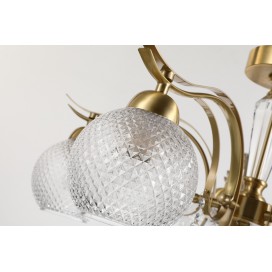 Fine Brass 5 Light Crystal Chandelier