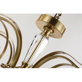 Fine Brass 5 Light Crystal Chandelier