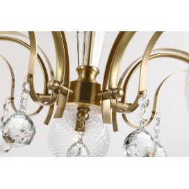 Fine Brass 5 Light Crystal Chandelier