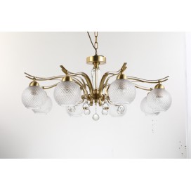 Fine Brass 8 Light Crystal Chandelier