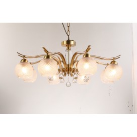 Fine Brass 8 Light Crystal Chandelier