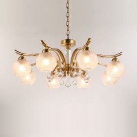 Fine Brass 8 Light Crystal Chandelier