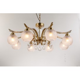 Fine Brass 8 Light Crystal Chandelier