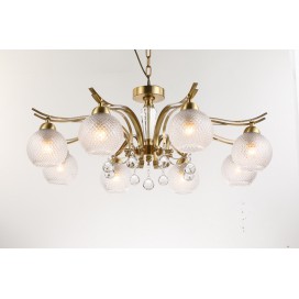 Fine Brass 8 Light Crystal Chandelier