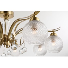 Fine Brass 8 Light Crystal Chandelier