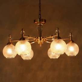 Fine Brass 6 Light Crystal Chandelier