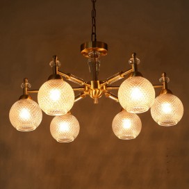 Fine Brass 6 Light Crystal Chandelier