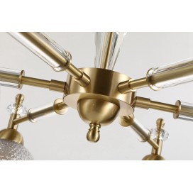 Fine Brass 6 Light Crystal Chandelier