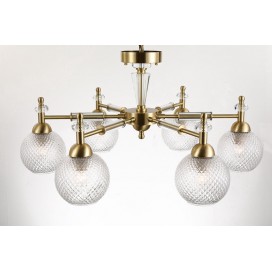 Fine Brass 6 Light Crystal Chandelier