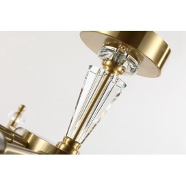 Fine Brass 6 Light Crystal Chandelier