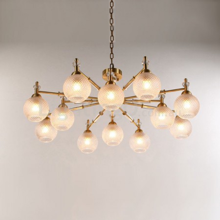 Fine Brass 12 Light Crystal Chandelier