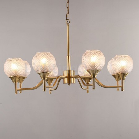 Fine Brass 8 Light Chandelier