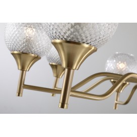 Fine Brass 12 Light Chandelier with Ball Glass Shades