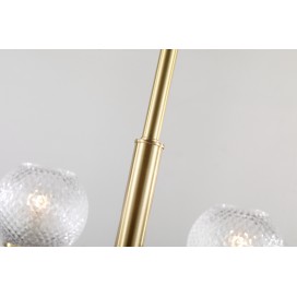 Fine Brass 12 Light Chandelier with Ball Glass Shades