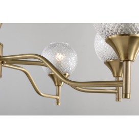 Fine Brass 16 Light Chandelier with Ball Glass Shades