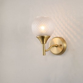 Fine Brass 1 Light Wall Sconce with Ball Glass Shades