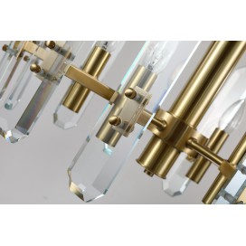 Fine Brass 6 Light Crystal Chandelier