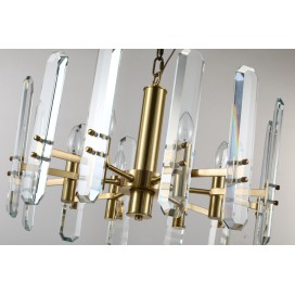 Fine Brass 6 Light Crystal Chandelier