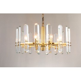 Fine Brass 8 Light Crystal Chandelier