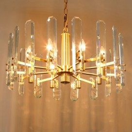 Fine Brass 8 Light Crystal Chandelier