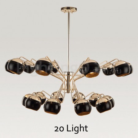 20 Light Two Tiers Modern/ Contemporary Metal Chandelier with Glass Shade