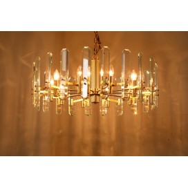 Fine Brass 10 Light Crystal Chandelier