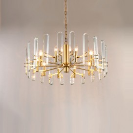 Fine Brass 10 Light Crystal Chandelier