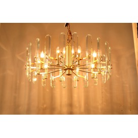 Fine Brass 10 Light Crystal Chandelier