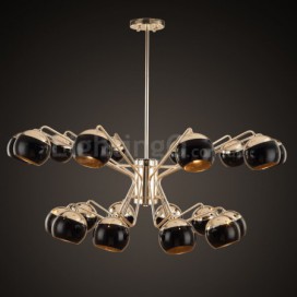 20 Light Two Tiers Modern/ Contemporary Metal Chandelier with Glass Shade