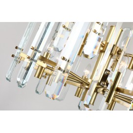 Fine Brass 12 (8+4) Light Two Tiers Crystal Chandelier