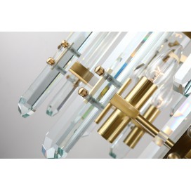 Fine Brass 12 (8+4) Light Two Tiers Crystal Chandelier