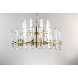 Fine Brass 15 (10+5) Light Two Tiers Crystal Chandelier