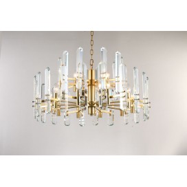 Fine Brass 15 (10+5) Light Two Tiers Crystal Chandelier