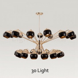 30 Light Two Tiers Modern/ Contemporary Metal Chandelier with Glass Shade