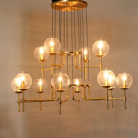 Fine Brass 12 (8+4) Light Two Tiers Chandelier