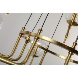 Fine Brass 12 (8+4) Light Two Tiers Chandelier